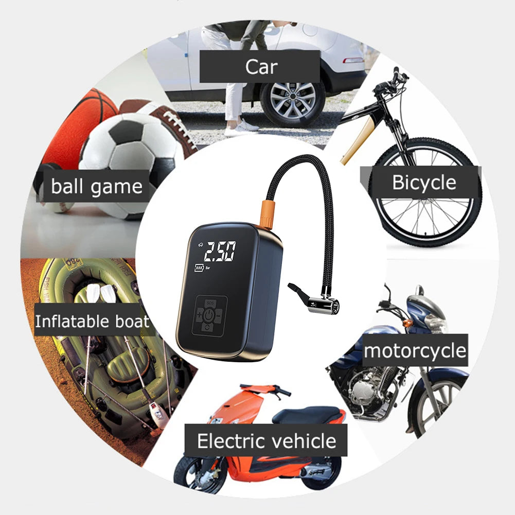 AirDrive – Portable Cordless Tire Inflator, 150 PSI Auto Air Compressor