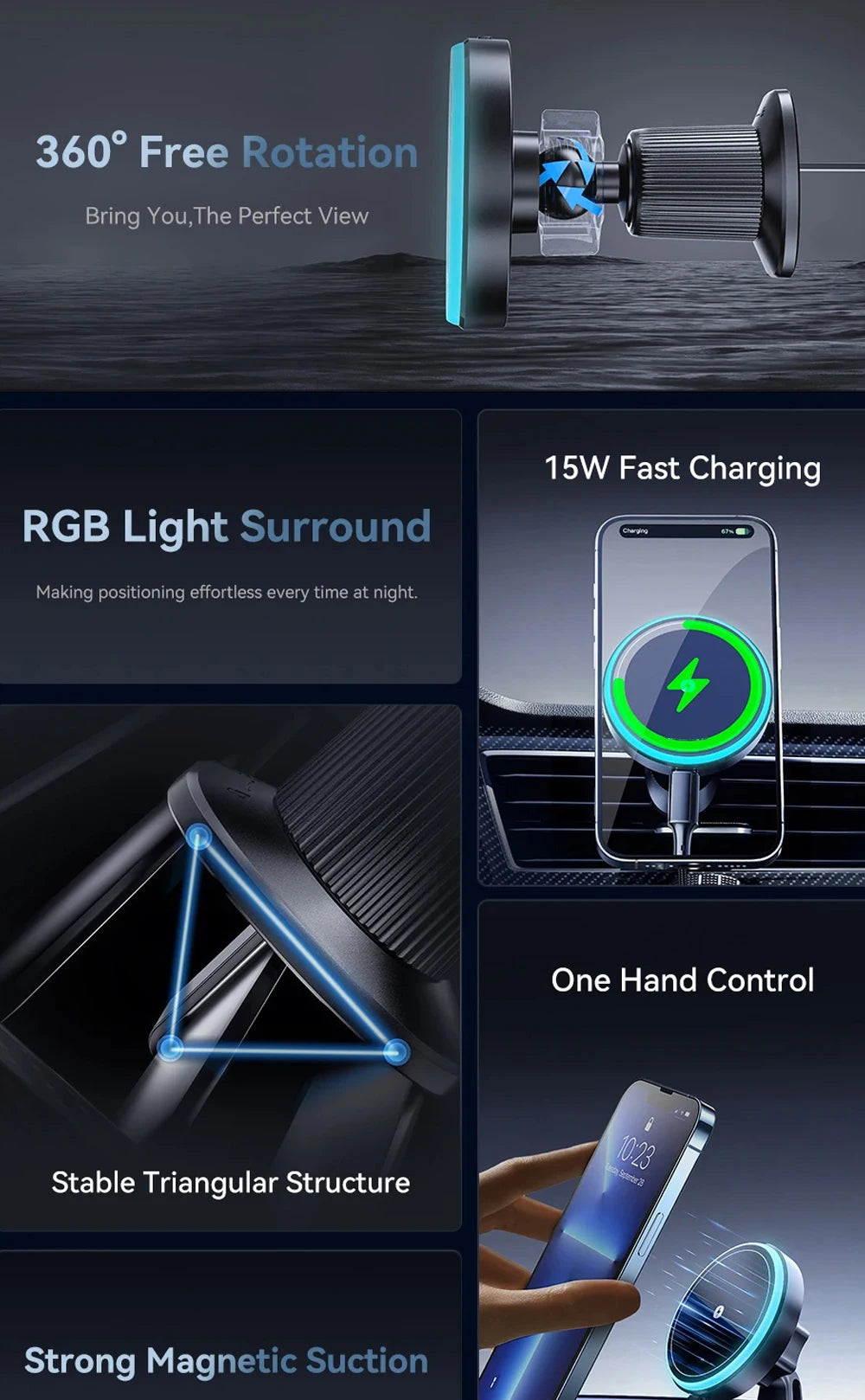 CoolDrive Qi 15W Magsafe Fast Wireless Charger