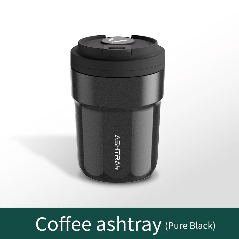 Portable Car Ashtray with LED Light, Smoke-Proof Coffee Cup Style Design