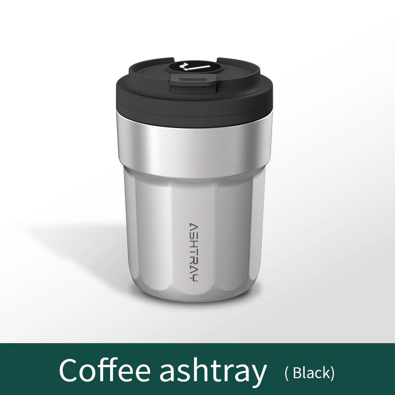 Portable Car Ashtray with LED Light, Smoke-Proof Coffee Cup Style Design
