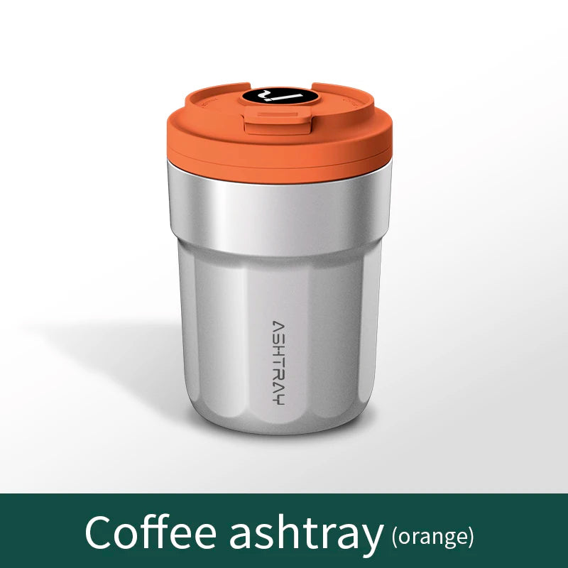 Portable Car Ashtray with LED Light, Smoke-Proof Coffee Cup Style Design