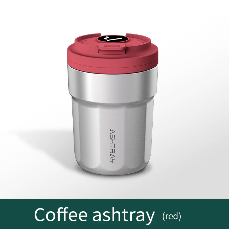 Portable Car Ashtray with LED Light, Smoke-Proof Coffee Cup Style Design